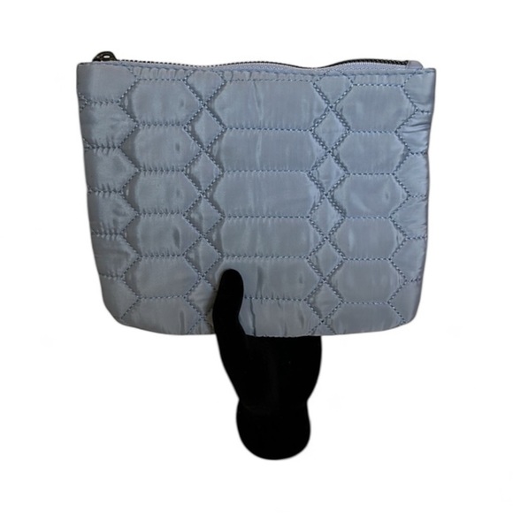Aimee Kestenberg Clutch Pouch baby Blue Nylon Quilted Zip Bag